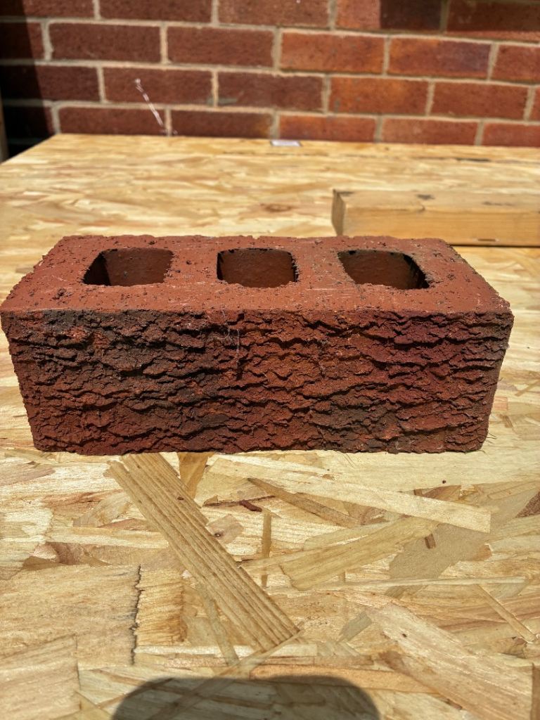 Red Clay Building Bricks with Textured Finish