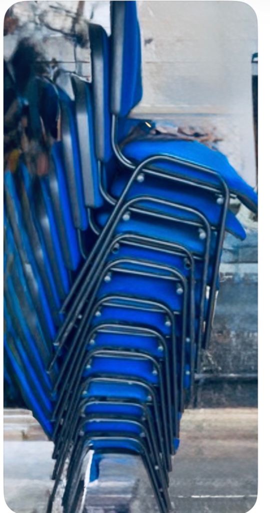 Blue Padded Stacking Conference / Office Chairs – Very Good Condition
