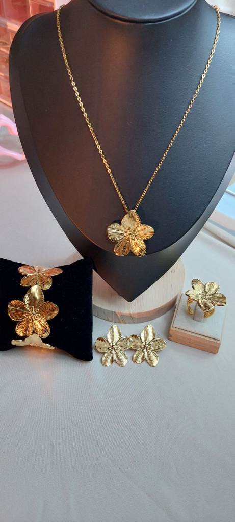 Set Flower 18k Stainless Steel Jewellery Women's Gifts Fashion accessories 