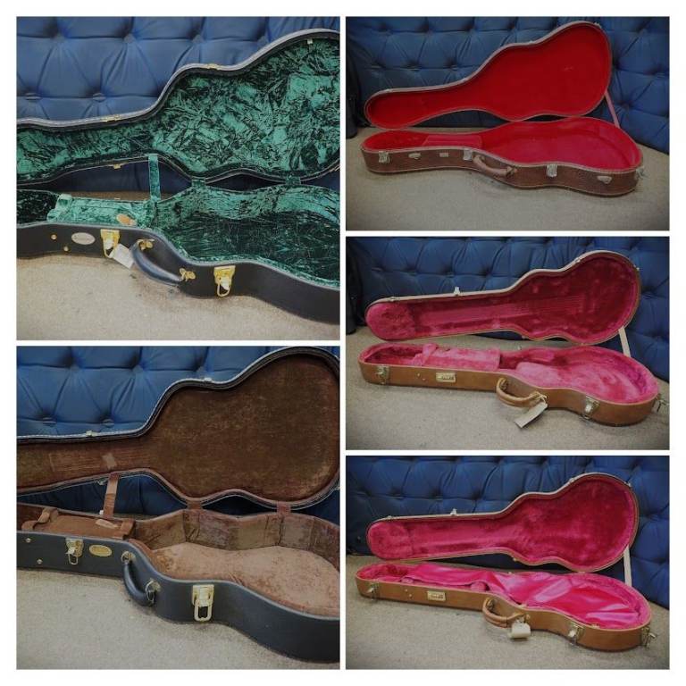  Guitar Cases. Gibson Les Paul, Martin 00, Ashbury 00, JT Classical Guitar Cases. Various £'s