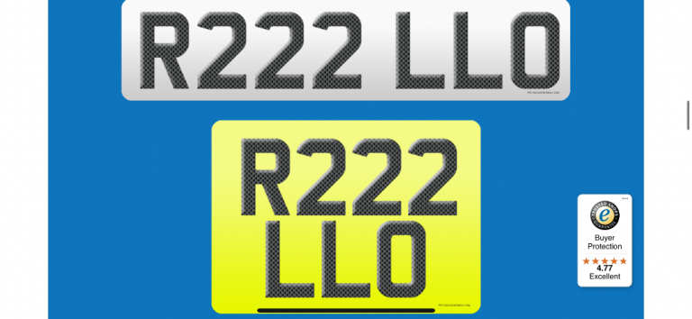 R222 LLO private cherished personal personalised registration plate number