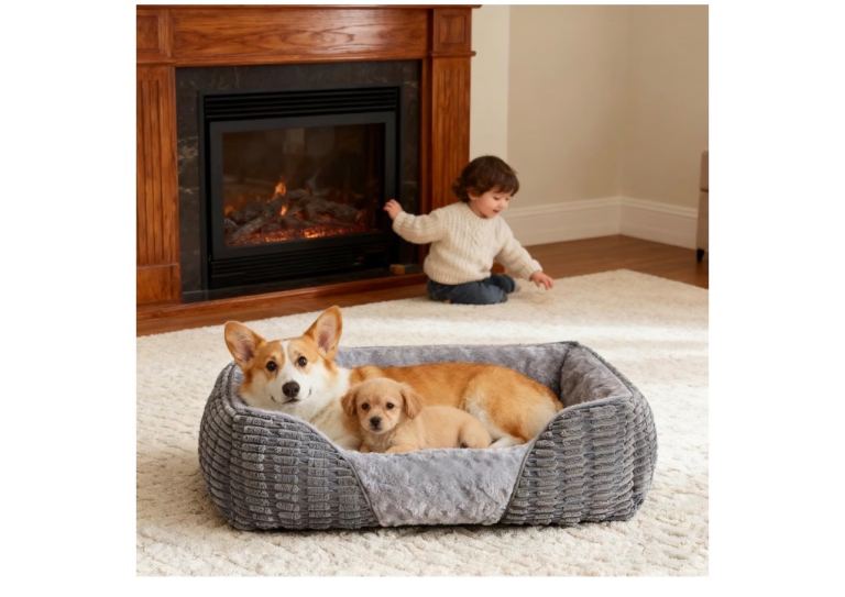 Small Dog Bed Puppy Bed, Dog Cat Bed Small, 51x48x16cm