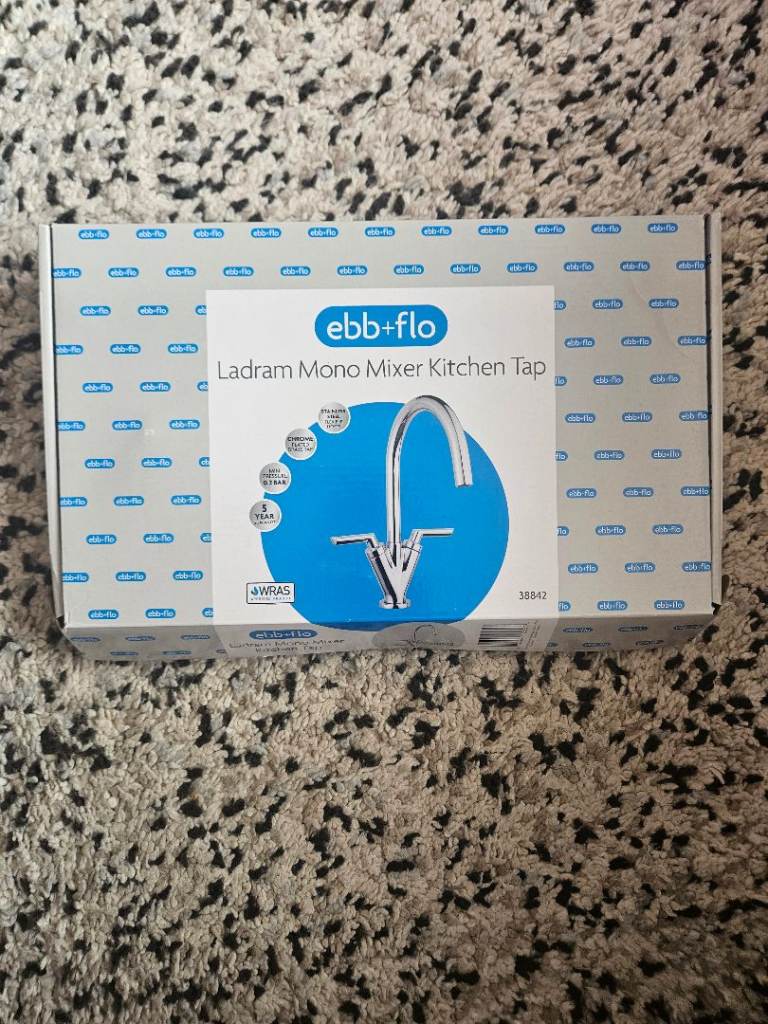 Ebb + Flo Castell Deck Mounted Dual Lever Mono Mixer Kitchen Tap - Chrome