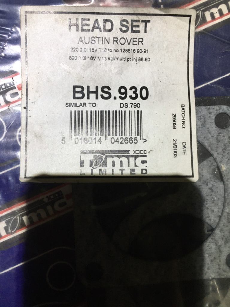 Rover 2 litre T series gasket and seal set.