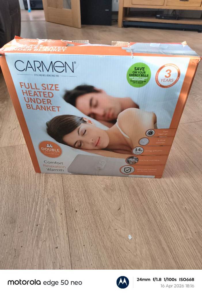 Double heated blanket.