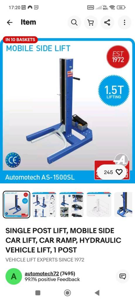 Draper hydraulic car lift