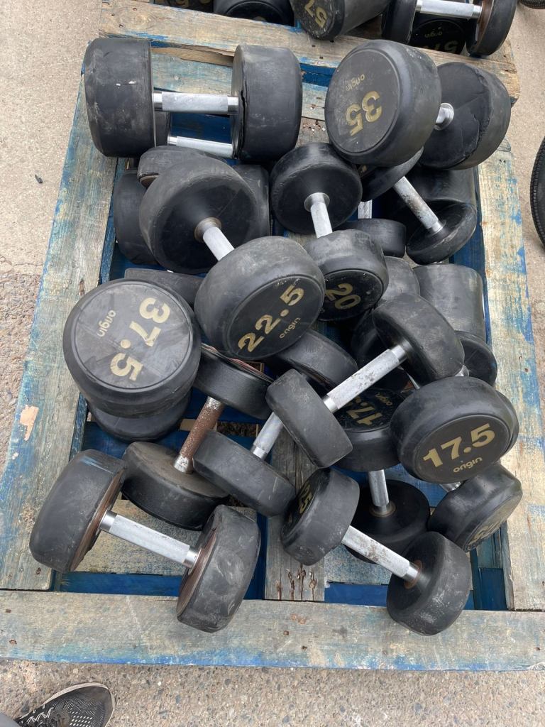 £3 per kilo - Origin Fitness Polyurethane Dumbbells sets 2.5kgs -  60kgs