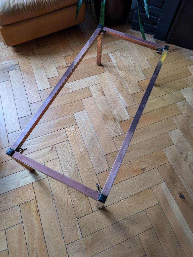 Stylish copper and glass coffee table