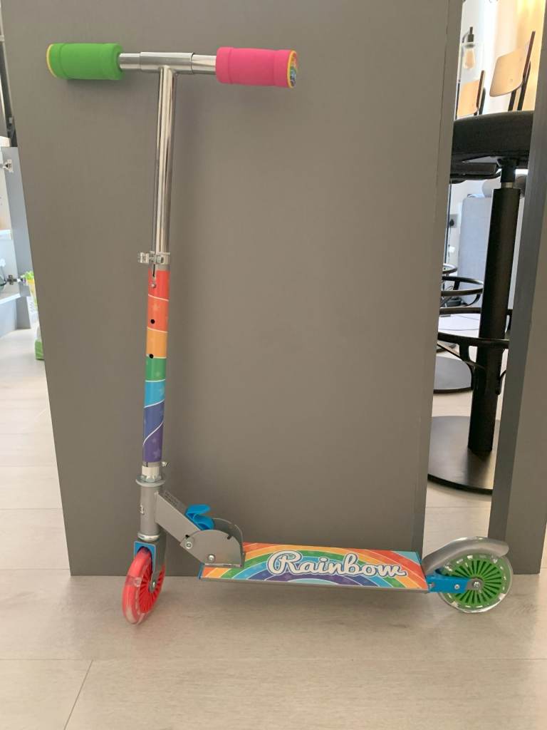 image for BRAND NEW Rainbow 2-wheel scooter (still in its box so can be a Christmas gift)