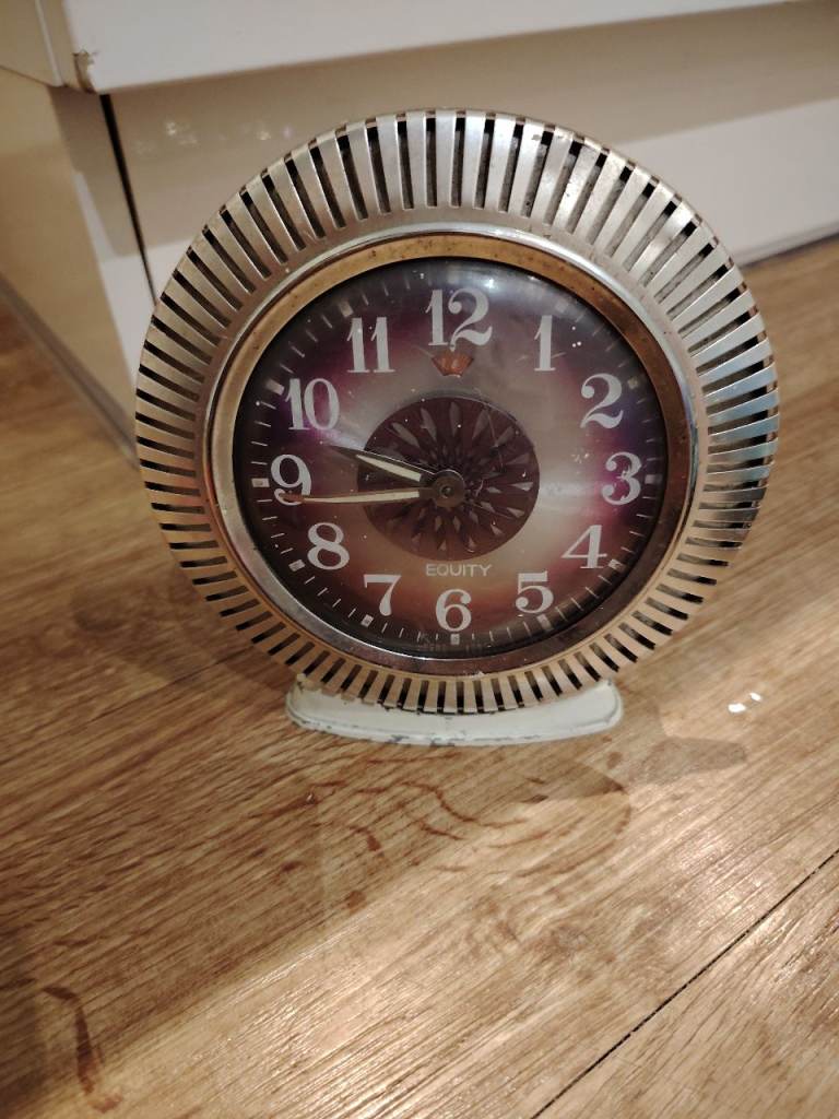 1960s Equity Empire Kaleidoscope Hypnotic wind up alarm clock Art Deco-style Spare Repairs