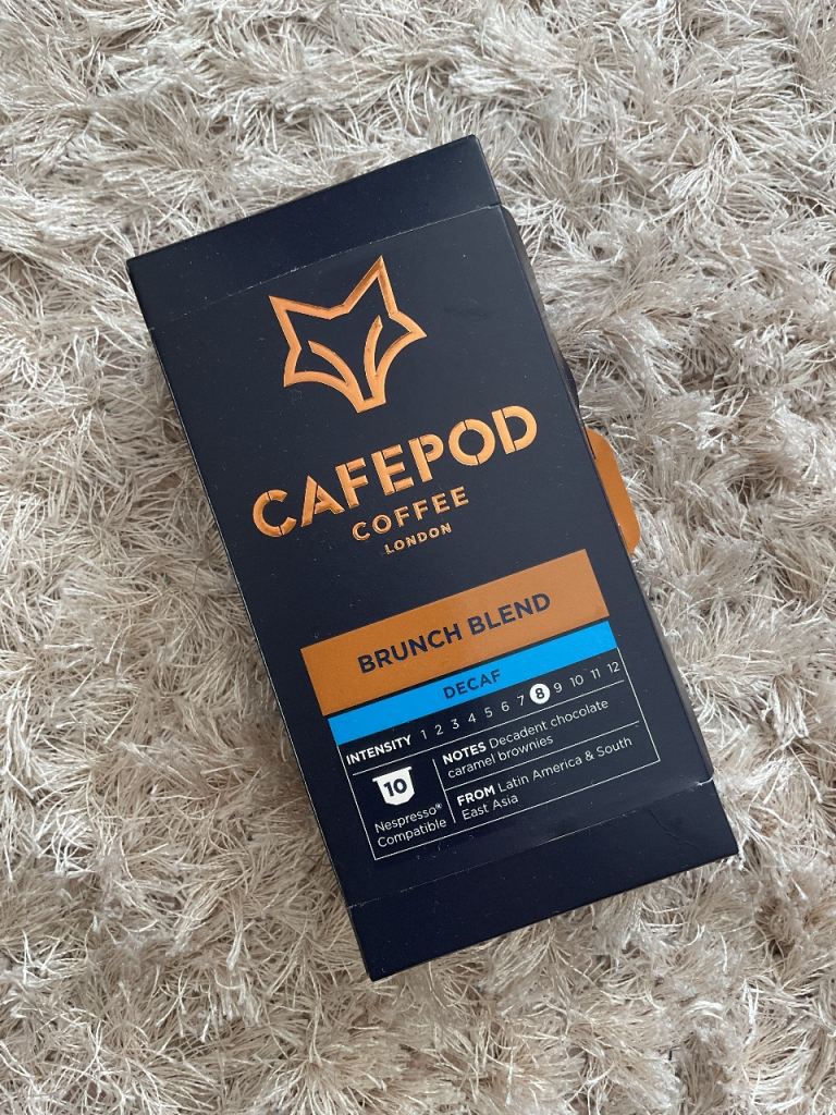 Cafepod decaf Nespresso pods brunch blend coffee Cafe Pod