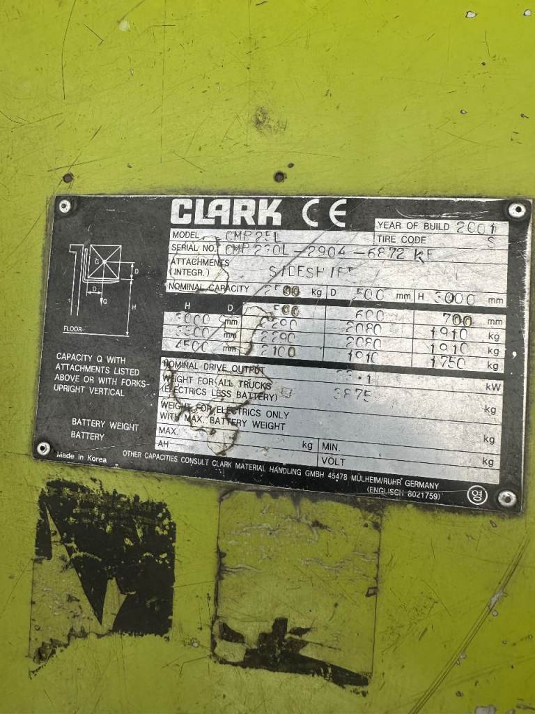 Clark CMP25L Gas Forklift Truck.