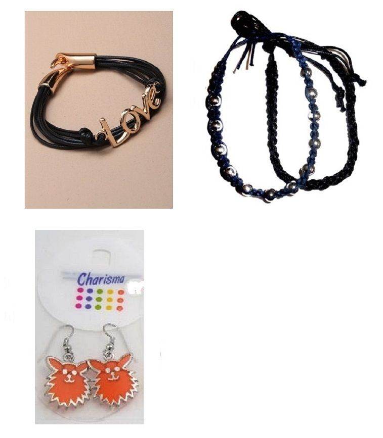 3 pieces of jewellery (2 bracelets and 1 pair of earrings) - JL50