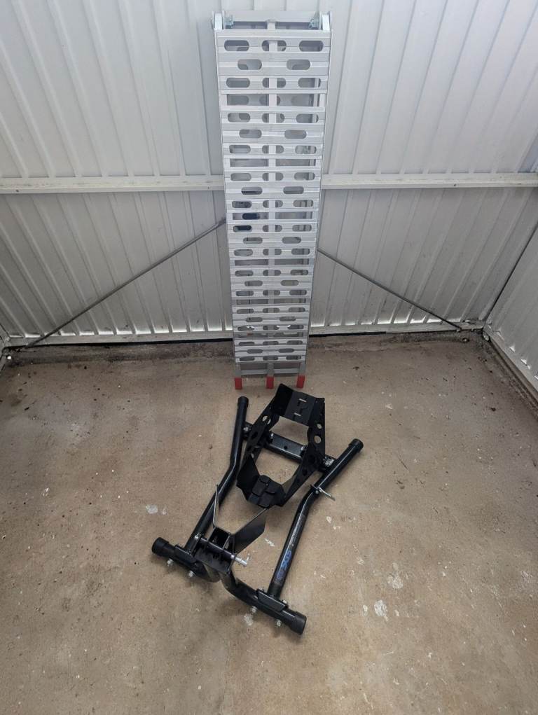 Motorcycle Folding Aluminium Loading Ramp & Wheel Chock 
