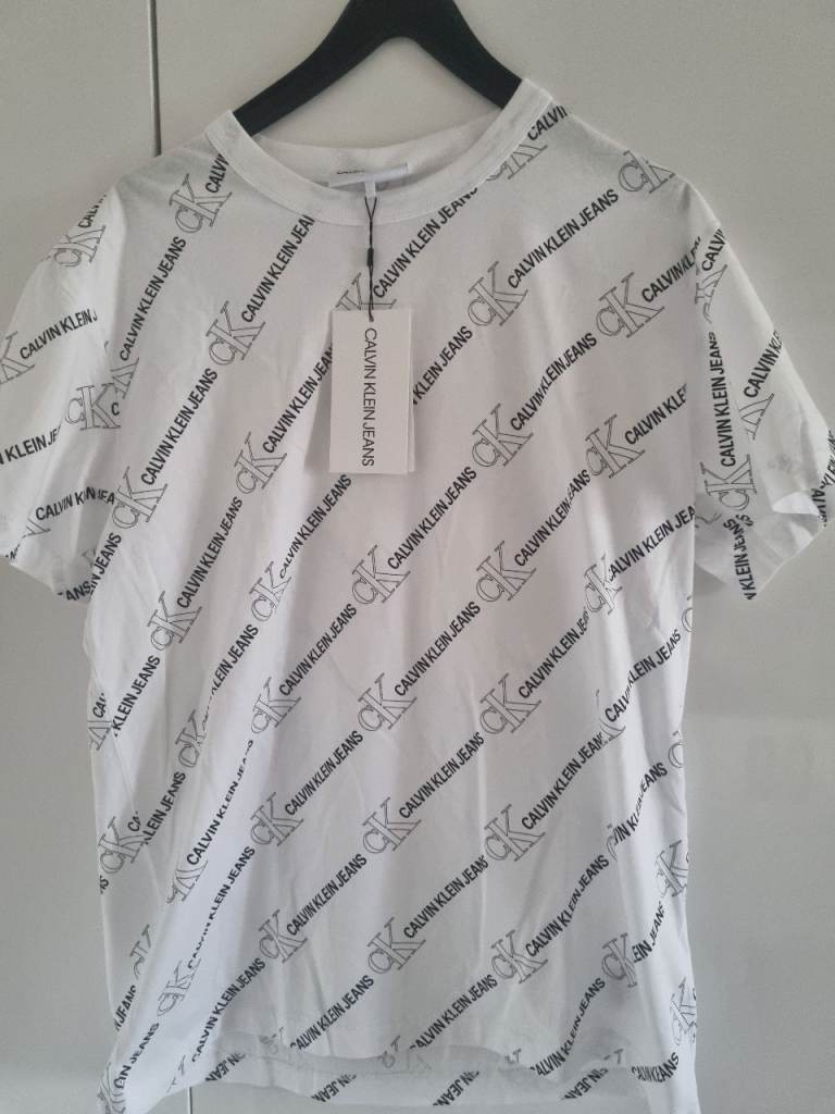 New Calvin Klein Jeans T-Shirt – White, Size XL