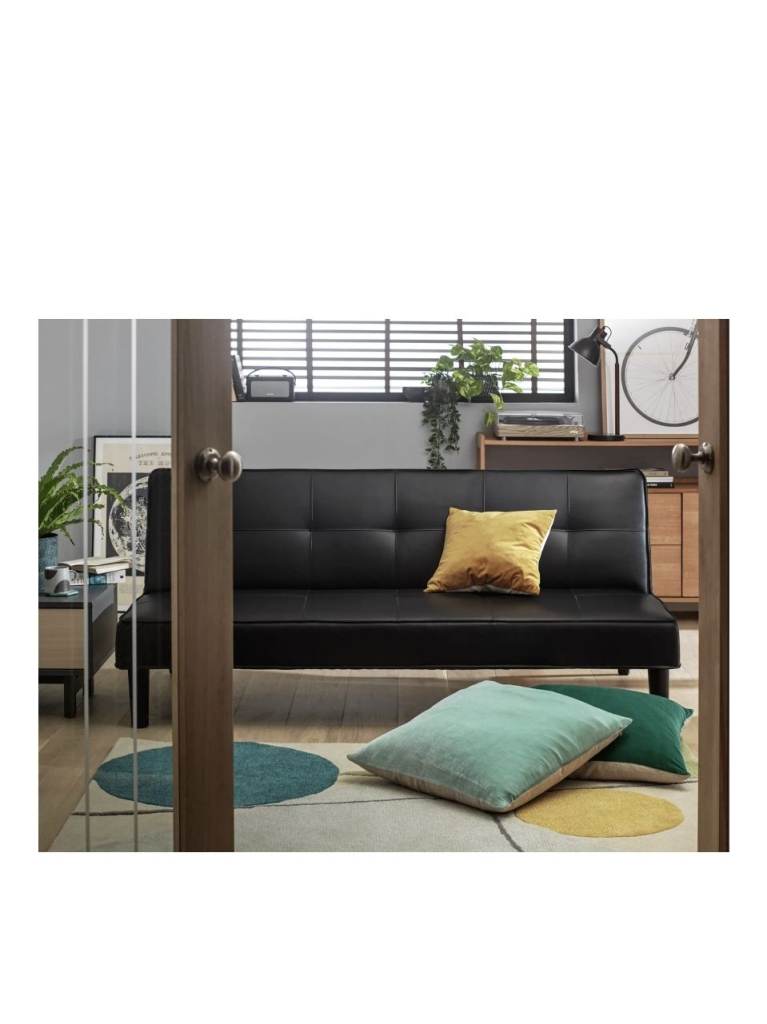 Near new Black Sofa Bed Faux Leather £160 5 available