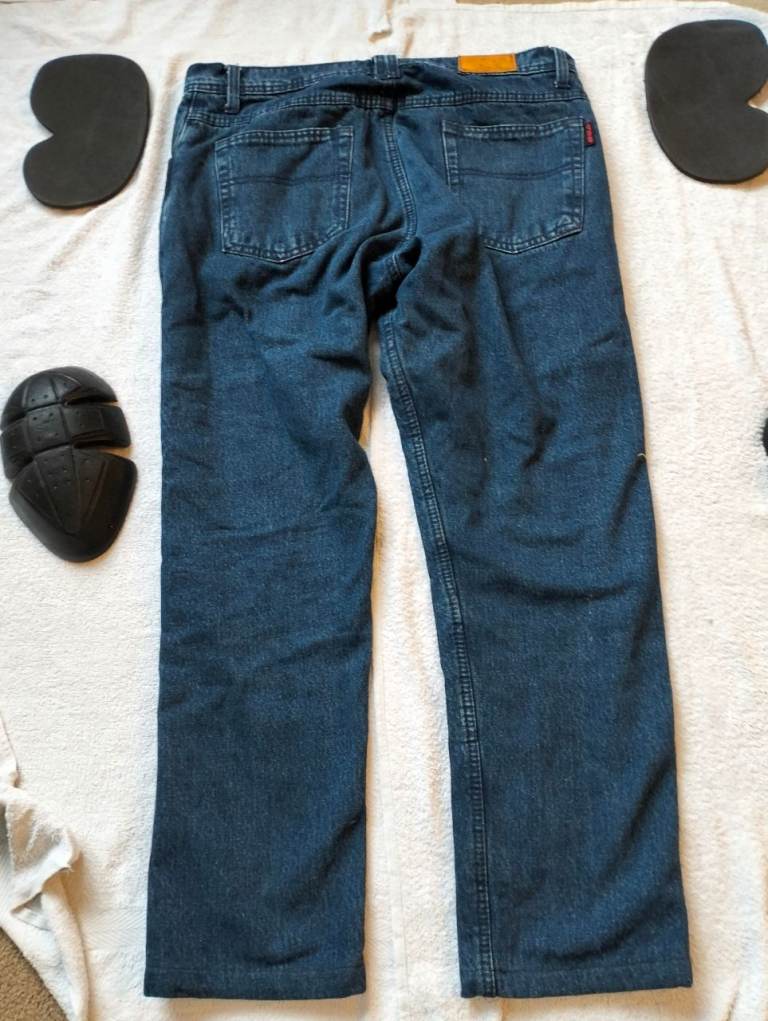 Bikers Gear Australia Black Mens Motorcycle Jeans  DuPont™ Kevlar® 34" W 28" Leg