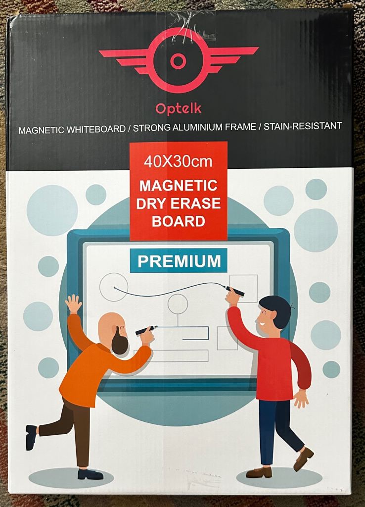 New Optelk Magnetic Whiteboard 40x30cm – Aluminium Frame