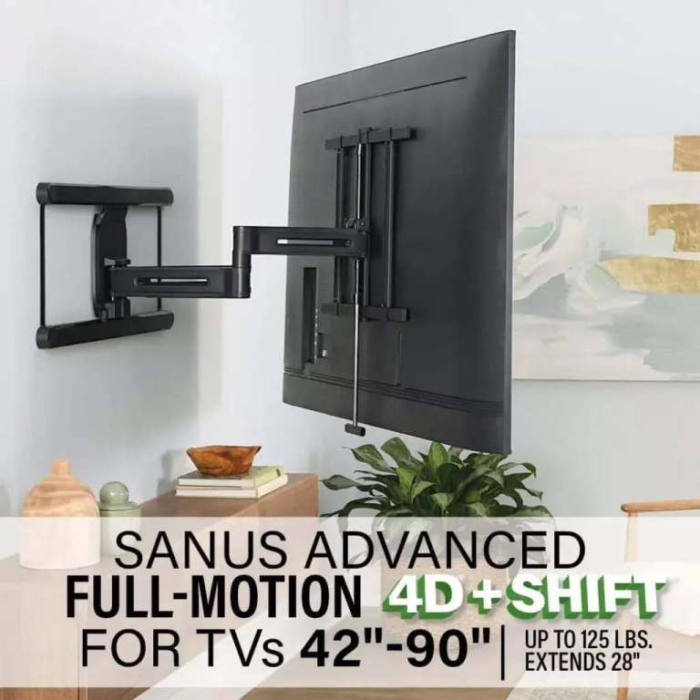 New Boxed Sanus FLF325-B2 Full Motion TV Wall Mount Bracket for 47" - 90"