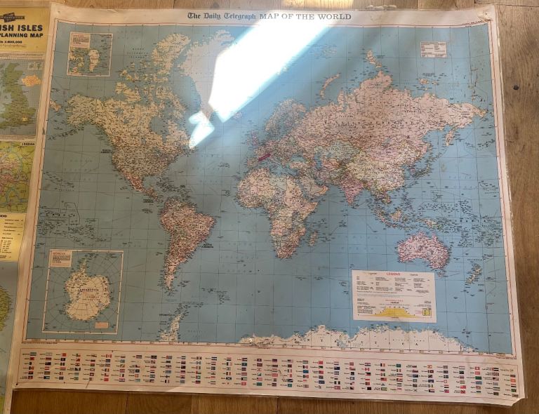 Two Large Laminated Wall Maps