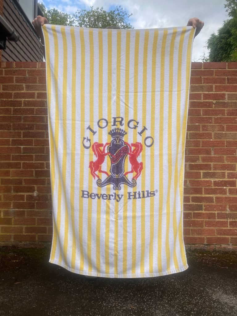 Giorgio Beverly Hills beach towel from the 1980s