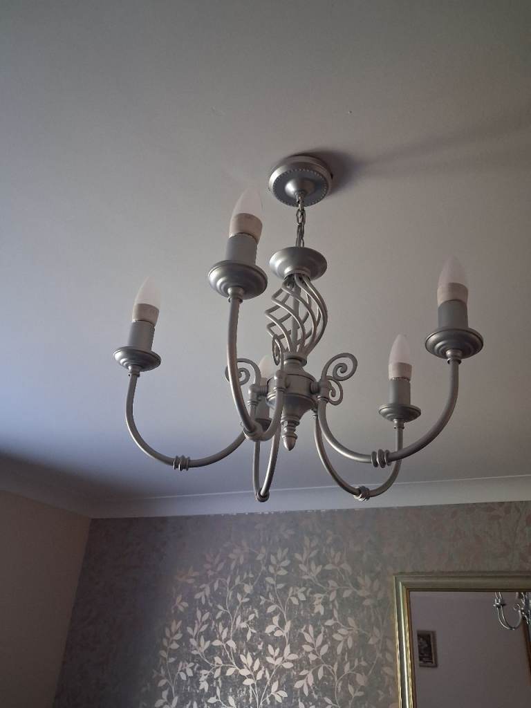 2 identical chandeliers
