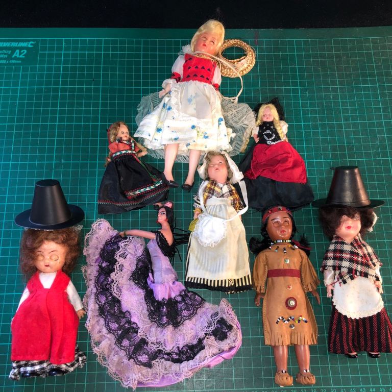 8 Vintage National Traditional Dress Souvenir Dolls Collection Job Lot Bundle