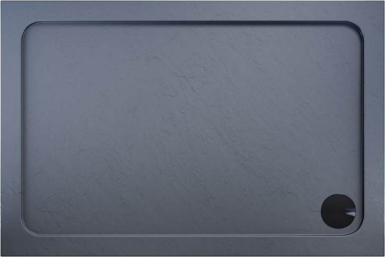 New Rectangular Grey Stone Tray for Shower Enclosure Cubicle With Waste Trap 1200x700x40mm 