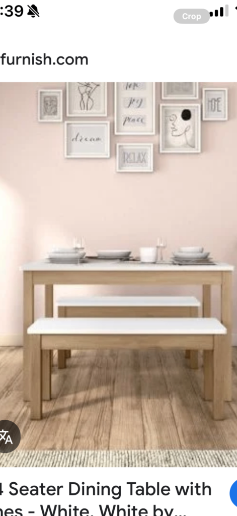 Marks & Spencer New dining table & 2 benches