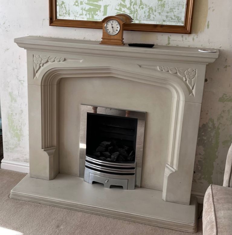 Stone Fireplace and hearth