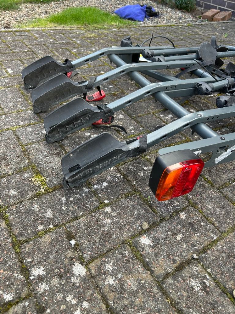 Halfords Black Tow Bar Bike Rack – Holds 4 Bikes, Good Condition