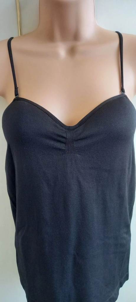 Primark / Atmosphere Women’s Ladies Stretch Black Cami Top Bra Size 10-12