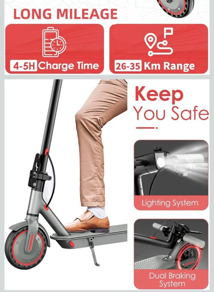 Kalorace Electric Scooter - 350W Motor, 25km/h Max Speed