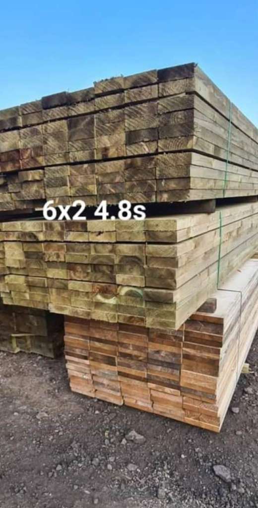 New 6x2 4.8m Treated Timber Wood Planks