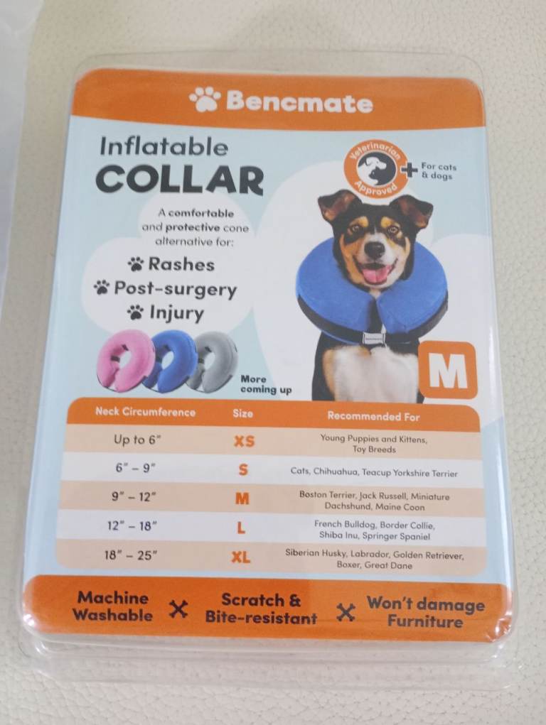 BENCMATE AND ENWEL INFLATABLE DOG COLLARS - 2 AVAILABLE