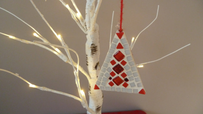Handmade one off Christmas tree style hanging decoration