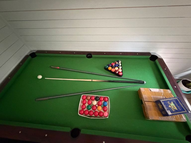 7ft Pool Table - Green Cloth - Good Condition - Birmingham Moseley