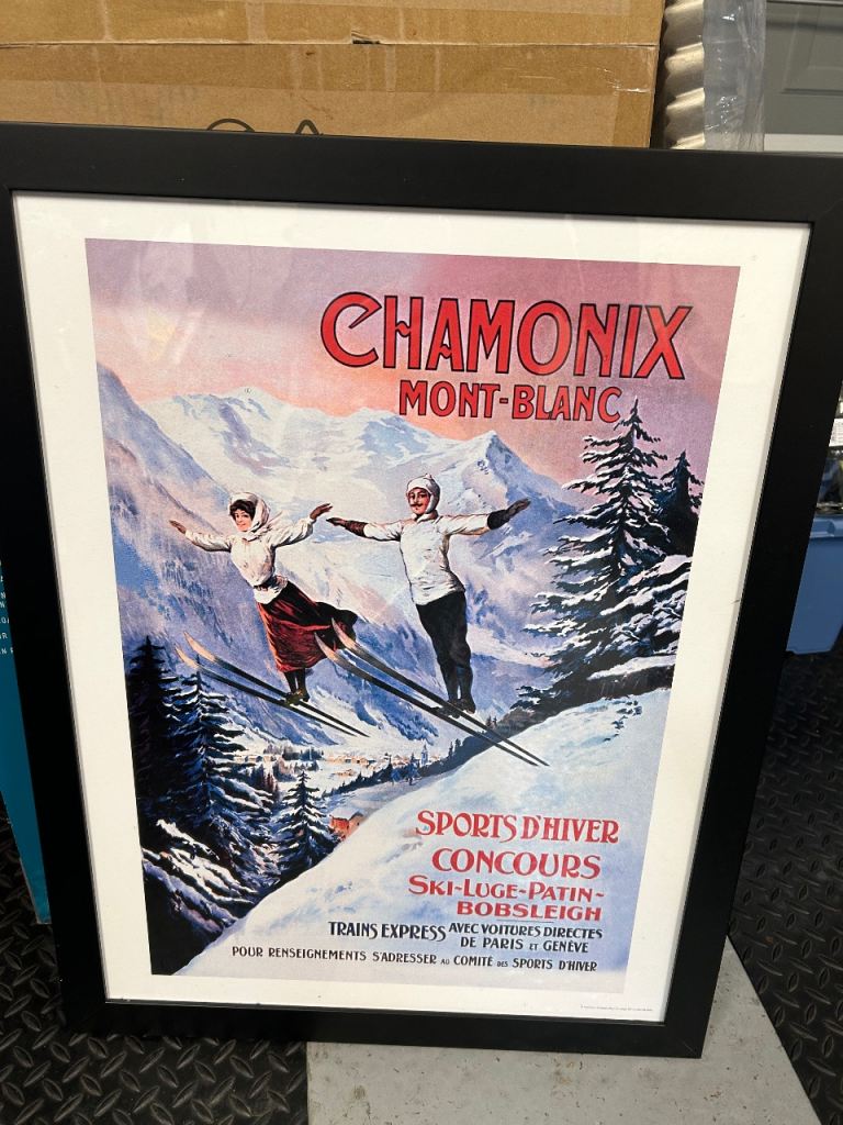 Chamonix Mont-Blanc Framed Ski Poster 