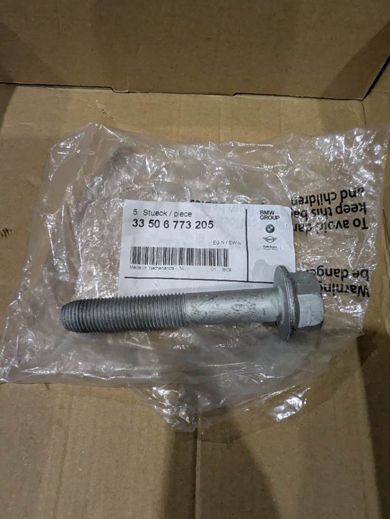 Mini R50 R52 R53 Lower Rear Strut Bolt and Triangle Washer