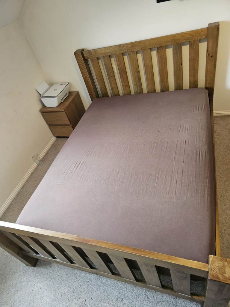 Dreams "Moore" King Size Solid Wood Bed Frame – Excellent Sturdy Condition (BS32) with mattress