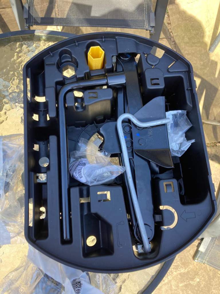 Spare wheel and tools