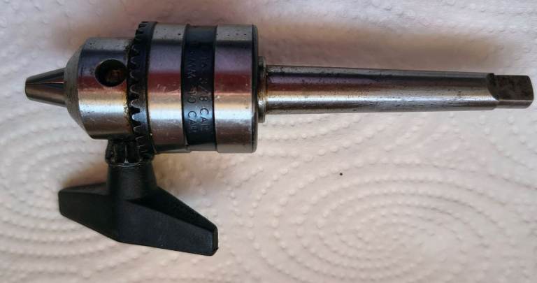 Jacobs USA drill chuck 1/16 to 3/8 complete with 1MT arbor and key. 
