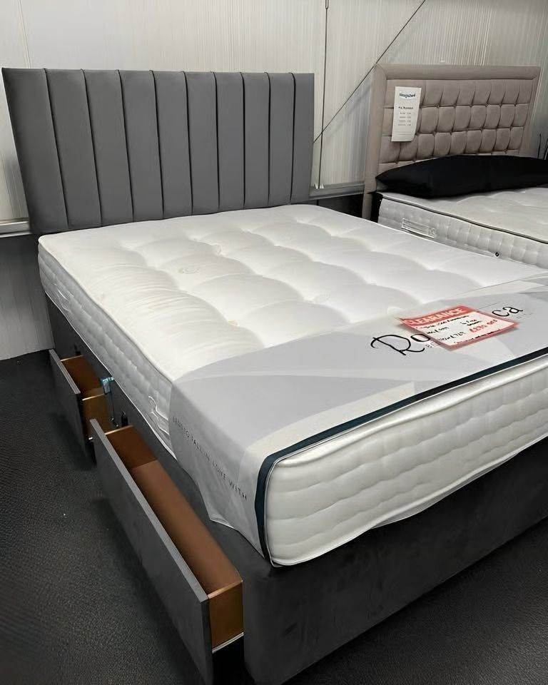 4ft6 DOUBLE And King Size Divan Bed Base with Mattress BRAND NEW ~~ Cash On Delivery Order Now 🚛🚛