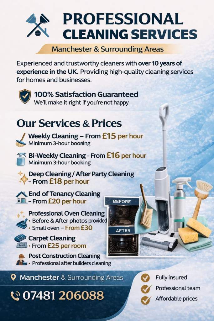 Cleaning Services/End of Tenancy Cleaning /Oven Cleaning / Carpet / One-Off Cleaning /After-Building