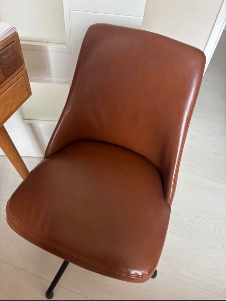 Brown Leather Spinning Chair