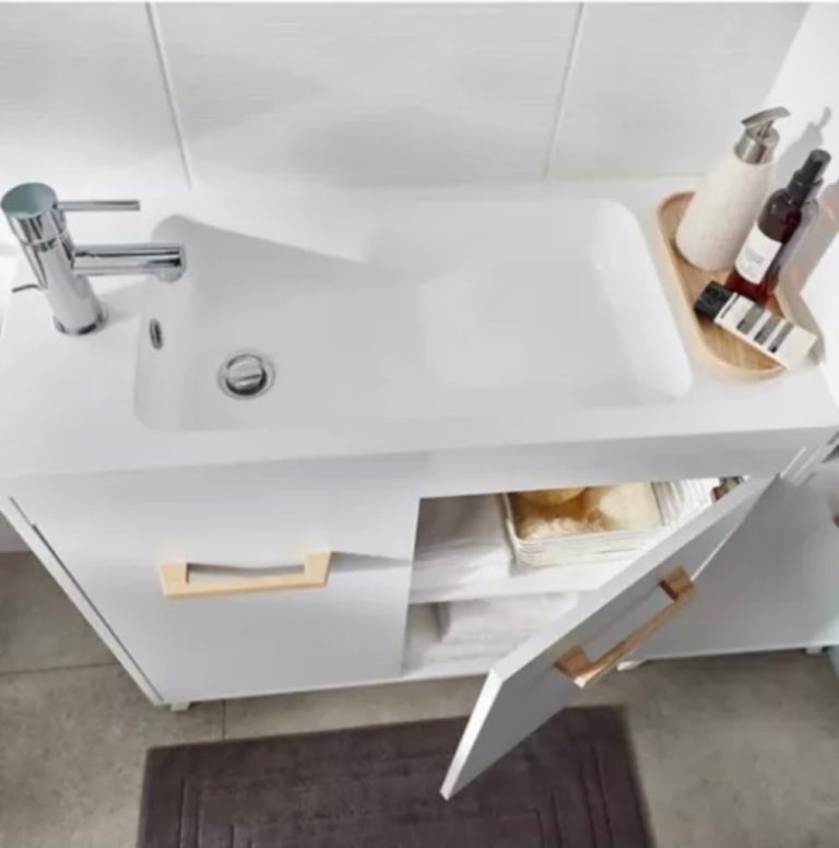 B&Q rectangular counter top sink basin width 80.4cm