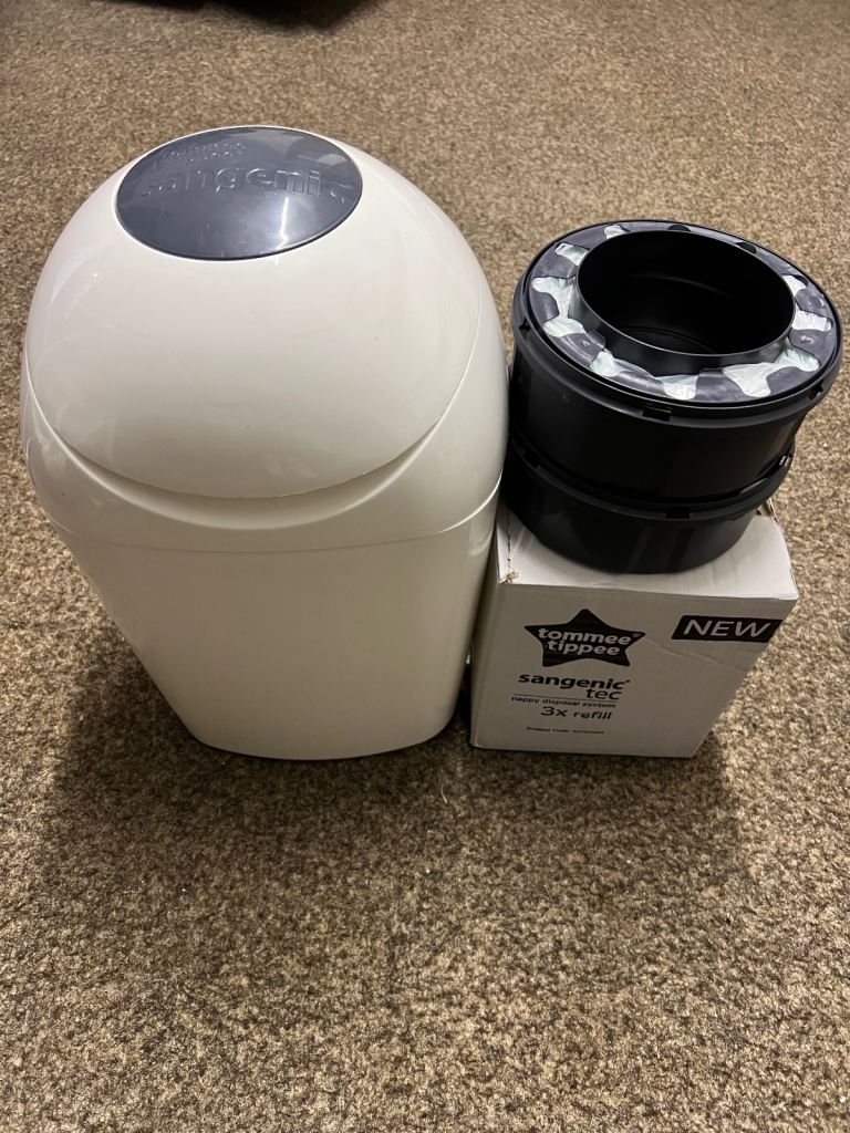 image for Tommee Tippee nappy bin + 2 brand-new refill cassettes