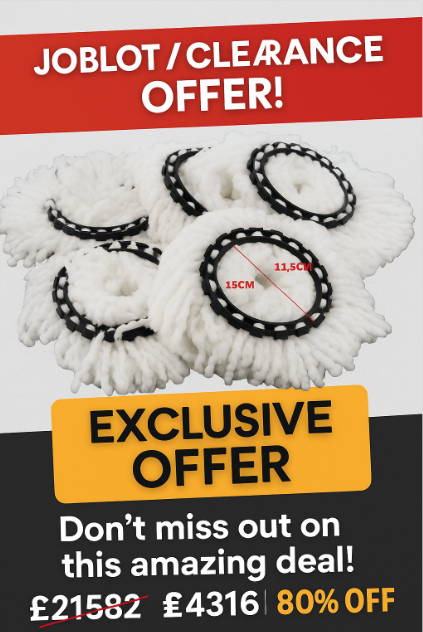Job lot clearance stock wholesale Microfibre Cleaning Replacement Spin Mop Heads