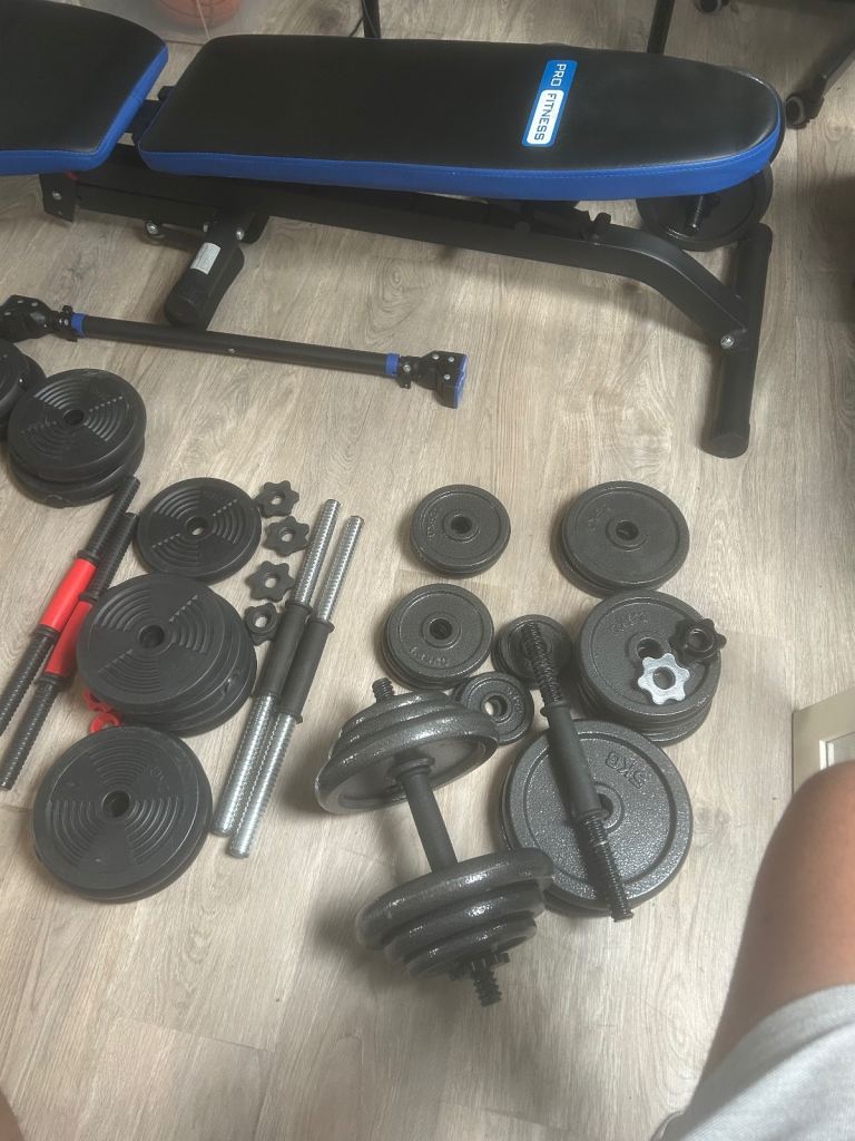 Lots of Dumbbells & Bench