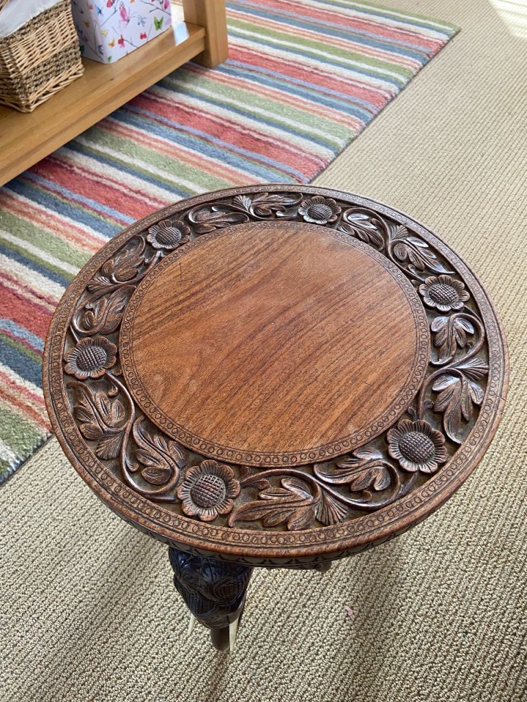 Burmese 20th Century Hardwood carved Elephant table